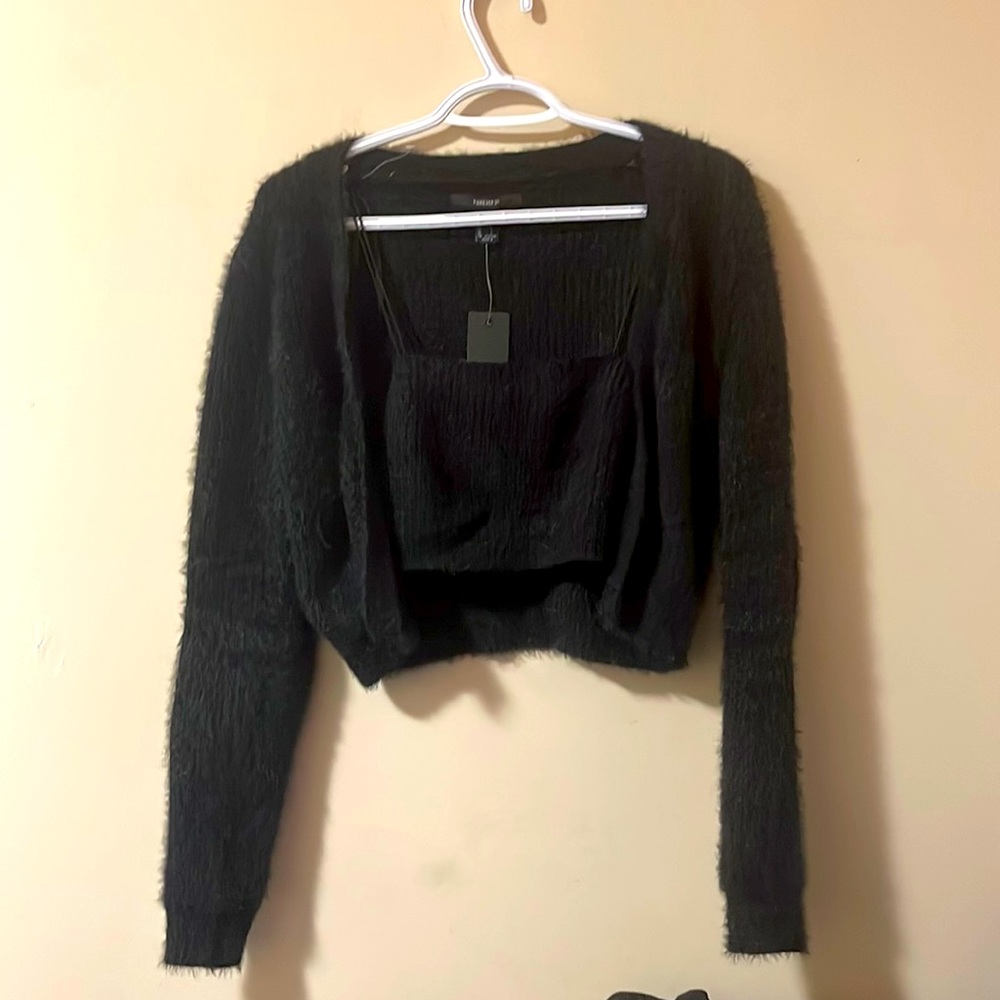 Tube top with a matching cropped jacket